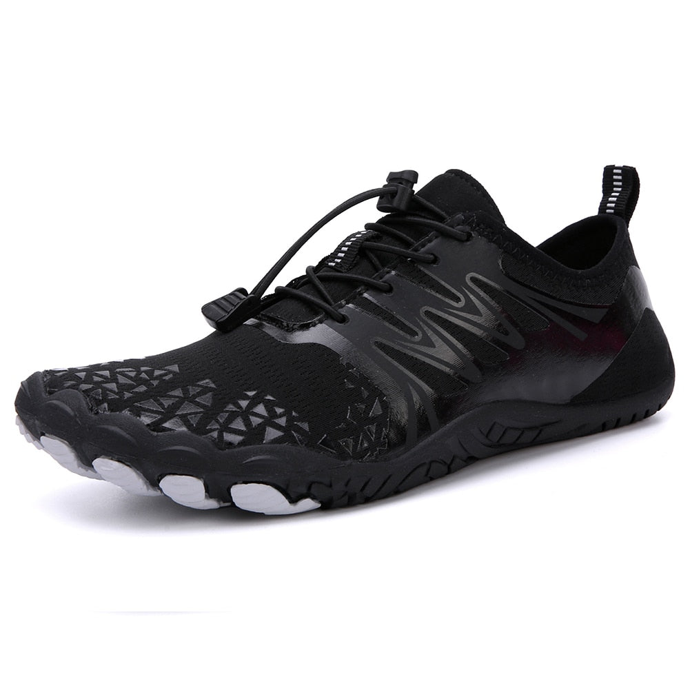 Herren Barfußschuhe für Sport und Outdoor Aktivitäten-Schwarz und Grau-36-Luzern Mode
