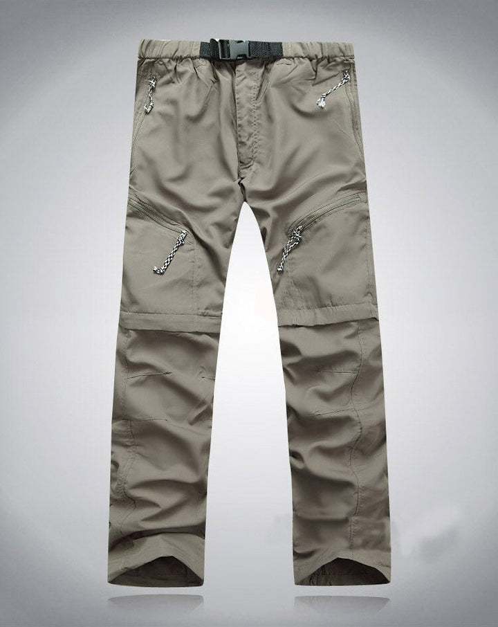 Herren Outdoorhose mit Reißverschlusstaschen und Gürtel-Khaki-S-Luzern Mode
