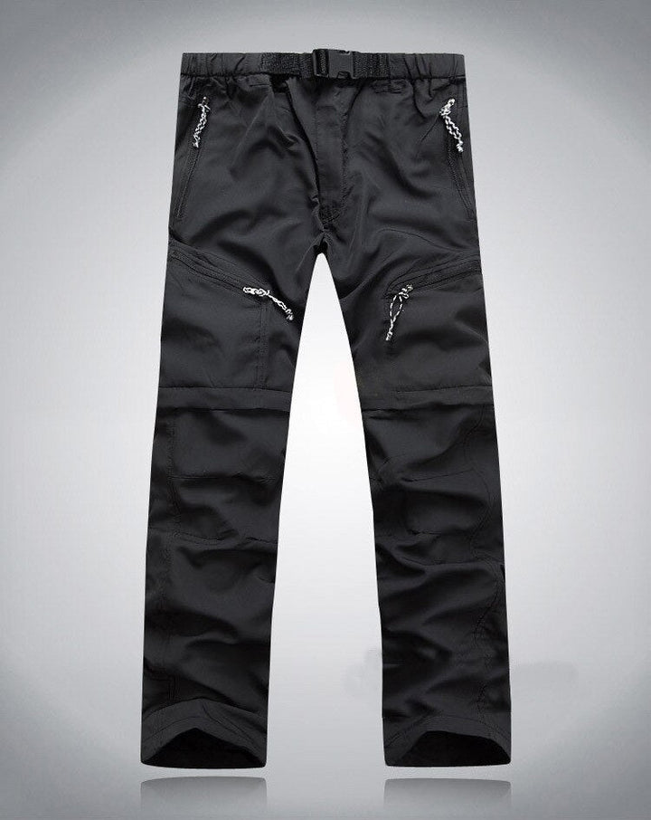 Herren Outdoorhose mit Reißverschlusstaschen und Gürtel-Schwarz-S-Luzern Mode