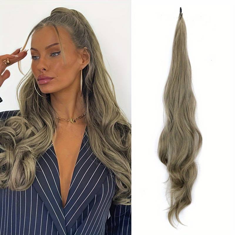Haarverlängerung Clip-In Zopf Locken Echthaar Extensions-Ash Blonde-Luzern Mode