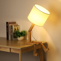 Schreibtischlampe | Massivholz | Robotfigur | LED | Stoff | Biegsam-Luzern Mode