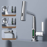 Wasserhahn | Flexibel Display Vielseitig Langlebig 5 Modi Universell-Chrom mit Display-Luzern Mode