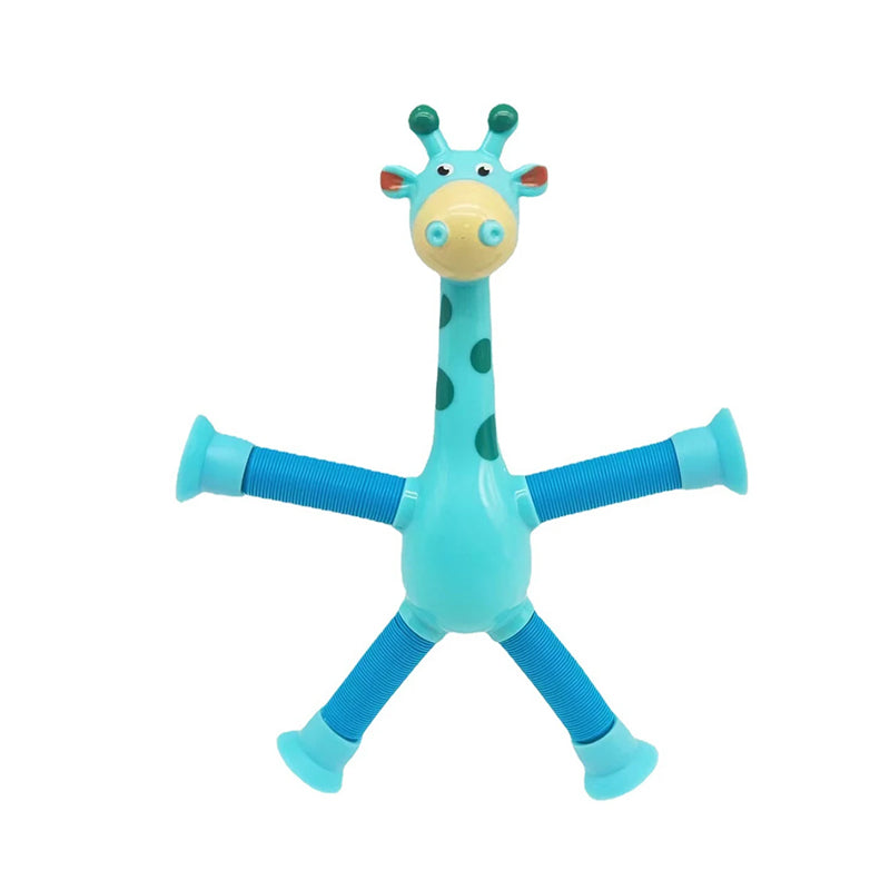 Spielzeug-Giraffe | Flexibel Bunt Langlebig Stretch Saugnapf-Blau-Ohne Lichter-Luzern Mode