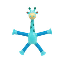 Spielzeug-Giraffe | Flexibel Bunt Langlebig Stretch Saugnapf-Blau-Ohne Lichter-Luzern Mode