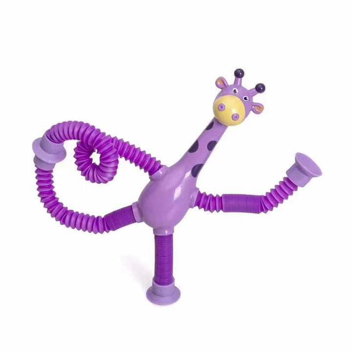Spielzeug-Giraffe | Flexibel Bunt Langlebig Stretch Saugnapf-Lila-Ohne Lichter-Luzern Mode