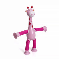 Spielzeug-Giraffe | Flexibel Bunt Langlebig Stretch Saugnapf-Rosa-Ohne Lichter-Luzern Mode