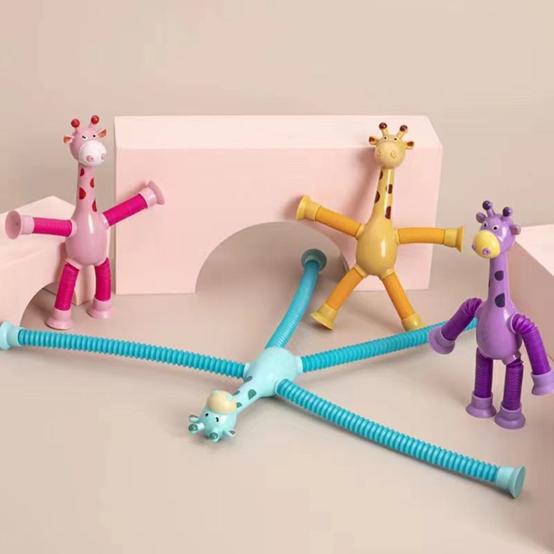Spielzeug-Giraffe | Flexibel Bunt Langlebig Stretch Saugnapf-Luzern Mode