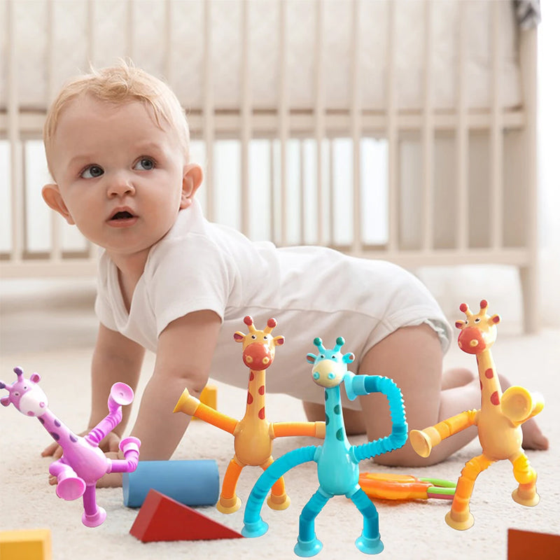 Spielzeug-Giraffe | Flexibel Bunt Langlebig Stretch Saugnapf-Luzern Mode