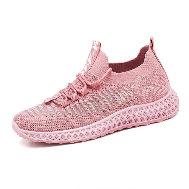 Atmungsaktive Mesh Sneaker mit Plattform für Damen Herren-Rosa-36-Luzern Mode
