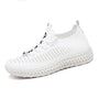 Atmungsaktive Mesh Sneaker mit Plattform für Damen Herren-Weiß-36-Luzern Mode