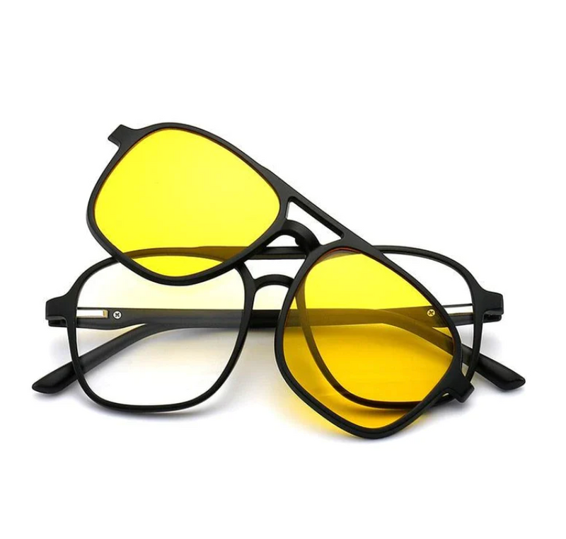 Sonnenbrille mit 6 Wechselgläsern | UV400 Schutz | 1+1 Aktion für Damen & Herren-Luzern Mode