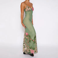 Sommerkleid mit Blumenmuster | Maxilänge | V-Ausschnitt | luftiger Stil-Luzern Mode