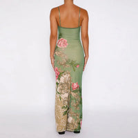 Sommerkleid mit Blumenmuster | Maxilänge | V-Ausschnitt | luftiger Stil-Luzern Mode
