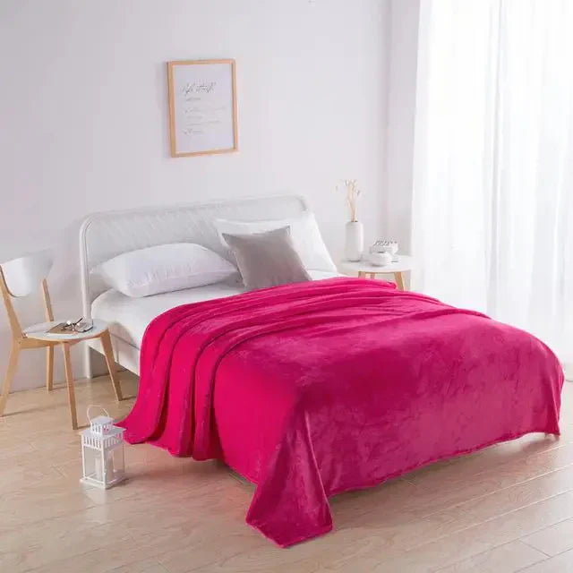 Sofa Decke | Bequem Einfarbig Pastell Korallenfleece Weich Vielseitig-Luzern Mode