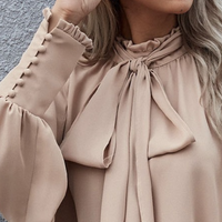 Elegante Damenbluse mit Schleife und langen Ärmeln-Luzern Mode