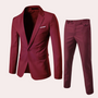 Herren Anzug Slim Fit Business Hochzeit Zweiteiler Set-Rot-S-Luzern Mode