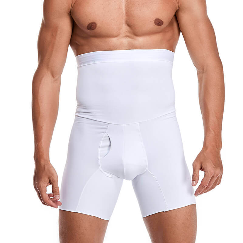 Herren Shapewear Miederhose Bauchweg Unterwäsche Formend-Weiß-M-Luzern Mode