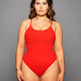 Shapewear Badeanzug Damen | Figurformend | Strandmode Sommer | Body Look-Rot-XS-Luzern Mode