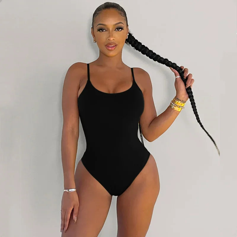 Shapewear Badeanzug Damen | Figurformend | Strandmode Sommer | Body Look-Schwarz-XS-Luzern Mode