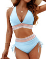 Figurformender Bikini Damen | High Waist | Push-up Effekt | 1 kaufen 1 gratis | Trend-Blau-S-Luzern Mode