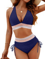 Figurformender Bikini Damen | High Waist | Push-up Effekt | 1 kaufen 1 gratis | Trend-Marineblau-S-Luzern Mode