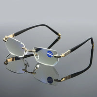 Hochwertige Lesebrille mit Blaulichtfilter, Bifokal-Design-Gold-'+1.00/ 40-45 JAAR-Luzern Mode