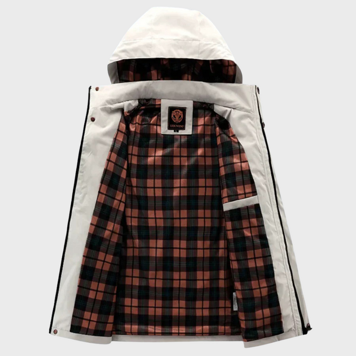 Herren Winterjacke mit Kapuze und kariertem Innenfutter-Luzern Mode