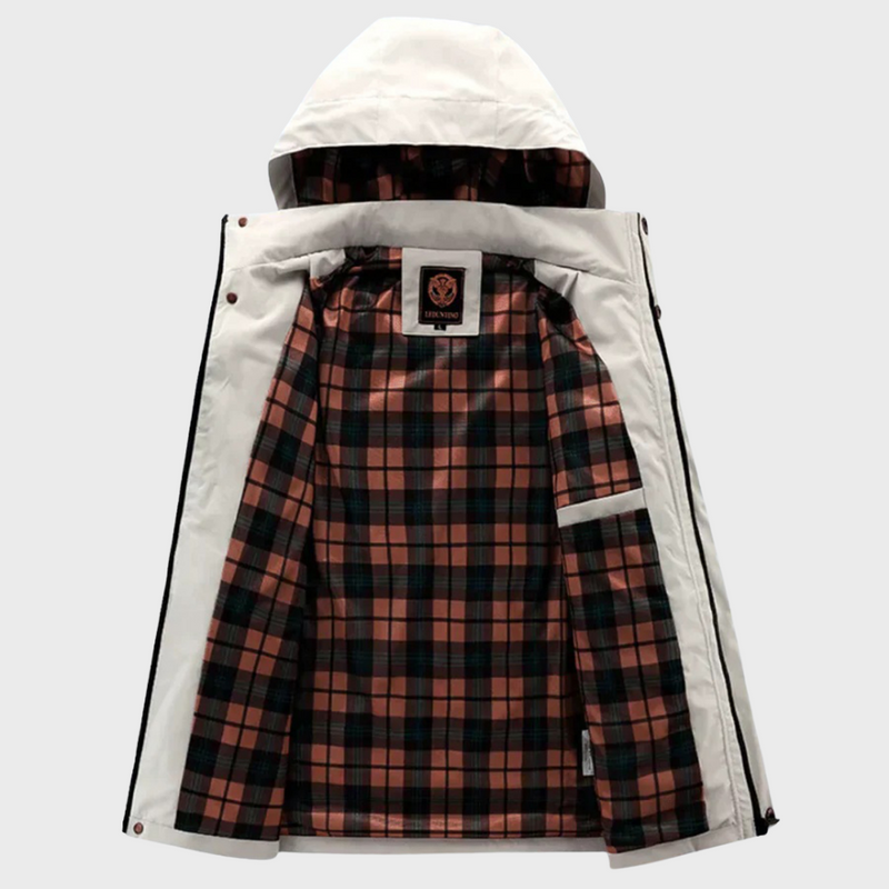 Herren Winterjacke mit Kapuze und kariertem Innenfutter-Luzern Mode