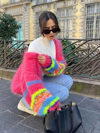 Damen Strickjacke mit Muster - Modische Freizeitjacke-Luzern Mode