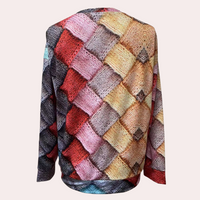Damen Strickpullover mit Karomuster - Modischer Pullover-Luzern Mode