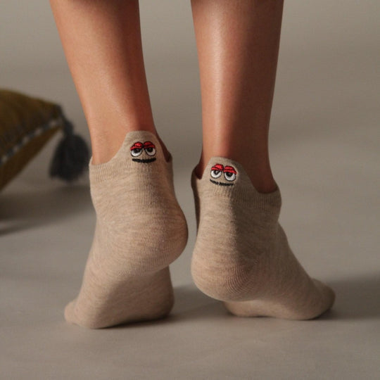Socken Set | Unisex | Gesichter | 10 Paar | Knöchelsocken | Baumwollmix-Luzern Mode