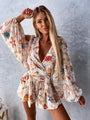 Sommerliches Damenkleid mit Strohhut für Strandurlaub-Weiß-S-Luzern Mode