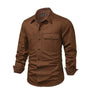 Herren Outdoor Hemd mit Taschen - Robustes Freizeitshirt-Braun-S-Luzern Mode