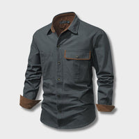 Herren Outdoor Hemd mit Taschen - Robustes Freizeitshirt-Grau-S-Luzern Mode