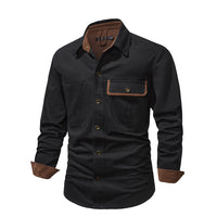 Herren Outdoor Hemd mit Taschen - Robustes Freizeitshirt-Schwarz-S-Luzern Mode