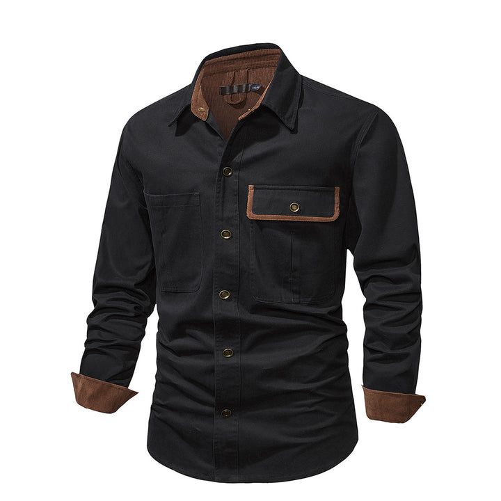 Herren Outdoor Hemd mit Taschen - Robustes Freizeitshirt-Schwarz-S-Luzern Mode