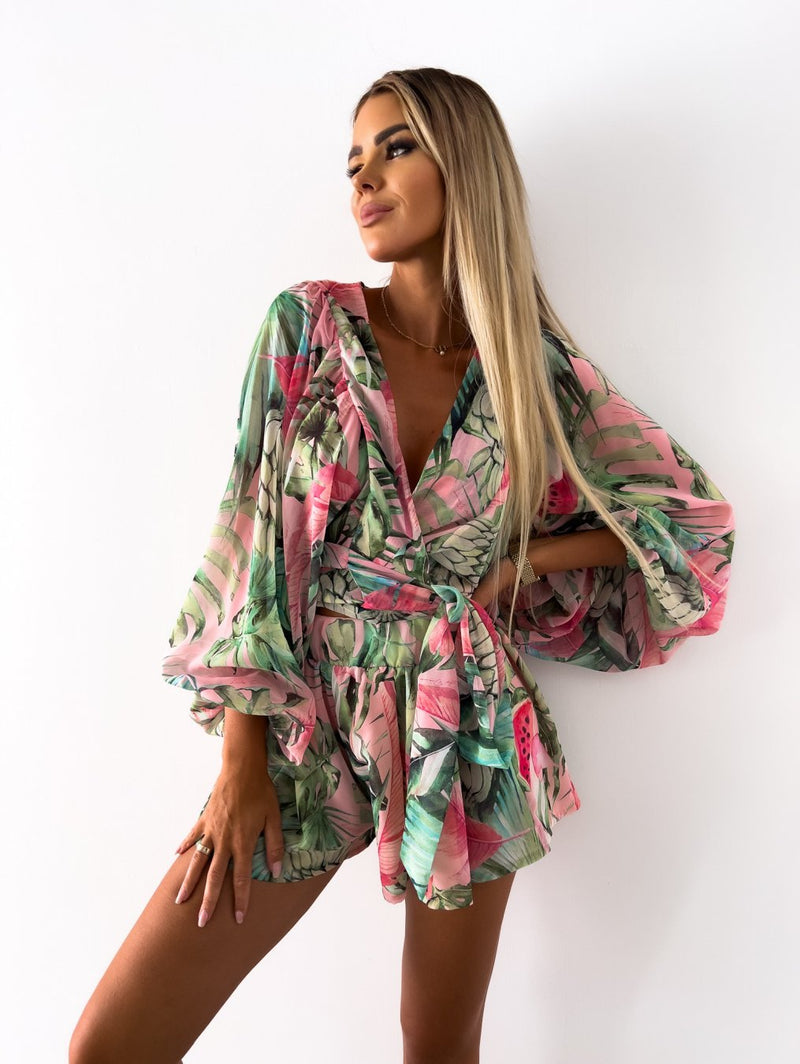 Damen Jumpsuit mit Blumenmuster - Eleganter Sommerlook-Luzern Mode