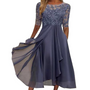 Elegantes Damen Spitzenkleid mit Halbarm für besondere Anlässe-Lila-s-Luzern Mode