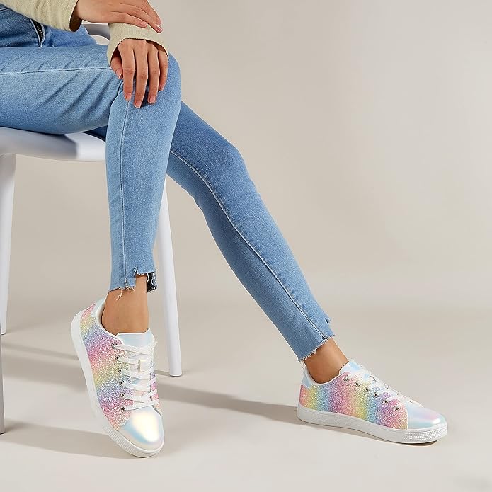 Glitzernde Damen Sneaker mit schimmerndem Design-Luzern Mode