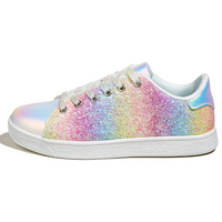 Glitzernde Damen Sneaker mit schimmerndem Design-Regenbogen-36-Luzern Mode