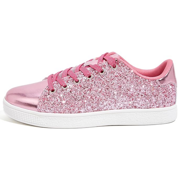 Glitzernde Damen Sneaker mit schimmerndem Design-Rosa-36-Luzern Mode