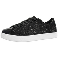 Glitzernde Damen Sneaker mit schimmerndem Design-Schwarz-36-Luzern Mode
