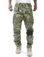 Herren Cargohose | Lang | Knieschutz | 16 Taschen | Robust-Grün-S-Luzern Mode