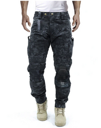 Herren Cargohose | Lang | Knieschutz | 16 Taschen | Robust-Schwarz B-S-Luzern Mode