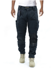 Herren Cargohose | Lang | Knieschutz | 16 Taschen | Robust-Schwarz-S-Luzern Mode