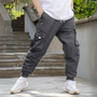 Herren Cargohose mit Taschen - Bequeme Freizeithose-Dunkelgrau-S-Luzern Mode