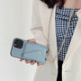 Handy Umhängetasche mit Kartenfach für Smartphones-Blau-iPhone 7-Luzern Mode