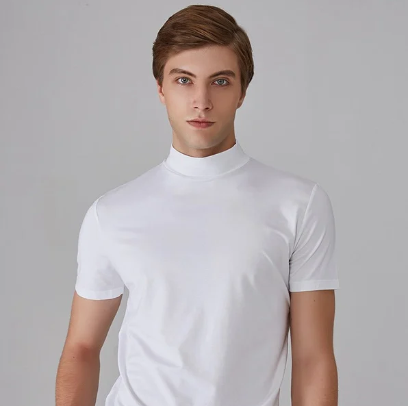 Herren T-Shirt | Turtleneck | Enganliegender Schnitt | Kurzarm-Luzern Mode