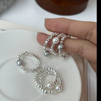 Perlenring | Stilvoll Modern Verstellbar Einzigartig Langlebig Silber Trendy-Luzern Mode