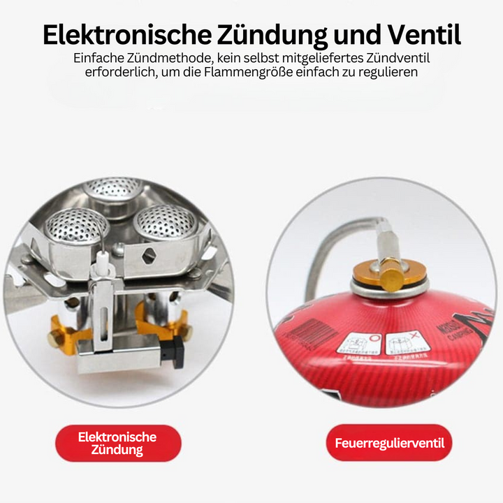 Gasbrenner | Camping Windbeständig Edelstahl Robust Langlebig Kochen-Luzern Mode